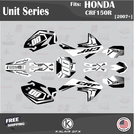 Kalair GFX Graphics Kit for Honda CRF150R (2007-2023) Unit Series Kalair GFX Graphics Kit for Honda CRF150R (2007-2023) Unit Series