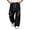 Black, variant on Men's Hiking Pants Trendy Drawstring Low Rise Pants with Zipper Pockets Wide Leg Workout Trousers Fall Clothes(White,X-Large)