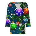 thumbnail image 5 of LEKWK Christmas Tunic Tops for Women Xmas Tree V Neck 3/4 Sleeve Tshirts Womens Christmas Sweater Winter Christmas Blouses for Women, 5 of 5