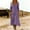 Hot Pink, variant on HAOTAGS Women Dresses Elastic Waist Relaxed Fit V-Neck Solid Color Long Sleeve Maxi Dress Blue Size 2XL