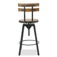 thumbnail image 4 of Reggie Adjustable Swivel Fir Wood and Iron Bar Stool, Anique Finish, 4 of 10