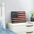 thumbnail image 3 of JEUXUS Vintage American Flag Canvas Print USA Flag Canvas Wall Art United States Flag Wall Art Home Decoration - Made in USA-  20x16inch, 3 of 6