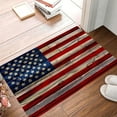 thumbnail image 2 of Djunllk Independence Day Door Mat - 4th of July Decor Vintage Patriotic Welcome Doormat, Star and Stripe Flag Print Linen Door Rug with Non-Slip Backing, 15.7" x 23.6", 2 of 9