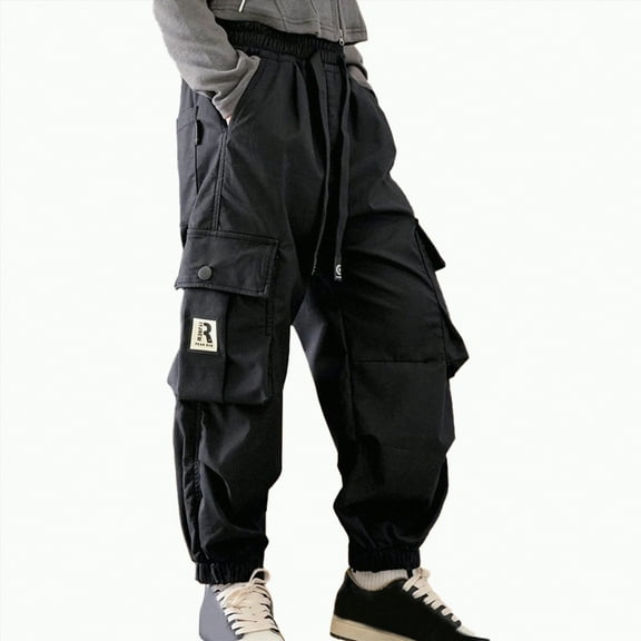 Hessimy Girls Leggings High Waist Stretchy Flare Pants Full Length Yoga Athletic Dance Teens Girl'S Pants Autumn Winter Spring Summer dopamine Cargo pants (Black,13-14 Years)