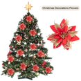 thumbnail image 3 of CNKOO 5/10pcs Artificial Poinsettia Flower Shiny 5.51 Inch for  Tree Wreath Decor, 3 of 8