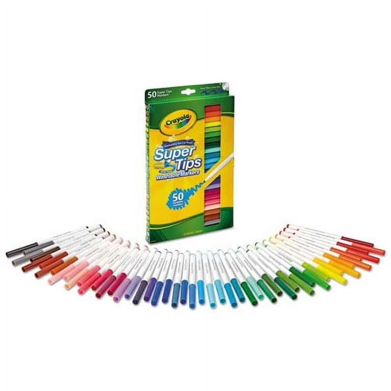Crayola Super Tips Washable Markers, Fine/Broad Bullet Tips, Assorted Colors, 20/Set | Bundle of 5