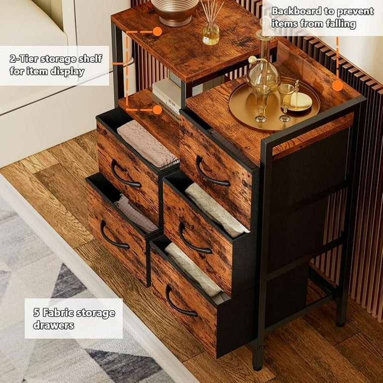 5 Drawer Black Dressers for Bedroom 2 Tier Shelf Storage Small Fabric Dresser for Closet Sturdy Metal Frame Modern Style Storage Cabinets Organization ... 5 Drawer Black Dressers for Bedroom 2 Tier Shelf Storage Small Fabric Dresser for Closet Sturdy Metal Frame Modern Style Storage Cabinets Organization ...