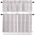 thumbnail image 2 of Kitchen Curtains Set, Purple Botanical Kitchen Curtains and Valances Set, Farmhouse Spring Summer Branch Rod Pocket Tier Curtains 36 Inch Length for Cafe/Bedroom Windows, 2 of 6