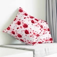 thumbnail image 3 of Valentine's Day Throw Pillow Cover Romantic Rose Petals Watercolor Gradient Red Flower Cotton Linen Cushion Cover Throw Pillow Case with Invisible Zipper for Couch Sofa Bed Chair Car 16x16 Inch, 3 of 10
