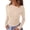 Beige, variant on Long Sleeve Shirts for Women Ruched Knit Asymmetrical Tight Fitted Going Out Tops Y2k Fall Clothes
