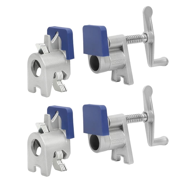Abrazaderas de tubo WORKPRO de aluminio de 3/4 pulgadas para carpintería, paquete de 2