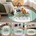 thumbnail image 6 of Eucalyptus Leaf Bottle Round Living Room Rugs 8 ft, Watercolor Floral Plant Washable Large Area Rug with Non-Slip Sturdy Edge Binding Round Carpet for Dining Room Kitchen Office, 6 of 9