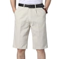 thumbnail image 4 of Jessboyy Dress Shorts Men Below Knee Business Casual Work Office Straight Leg Pleated Shorts for Men Summer Long Shorts with Pockets Beige,XXXL, 4 of 4