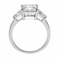 thumbnail image 2 of 3.5 ct Cushion Cut Real Genuine Natural Diamond VS1-VS2 J-K 18K White Gold Three-Stone Promise Wedding Statement Engagement Designer Ring W/ Crystal side stones size 3.5, 2 of 7