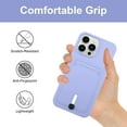 thumbnail image 4 of iPhone 14 Pro Max Case with Card Holder Flexible Silicone Cover [Soft Microfiber Lining] Shockproof Protective Slim Wallet Case for iPhone 14 Pro Max Purple, 4 of 12