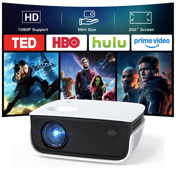 Mini Projecteur, Projecteur de Film Extérieur Portable Amélioré NICPOW, Petit Projecteur Pris en Charge 1080P et 200 Pouces Compatible avec Clé TV, Téléphone, PS5, HDMI,