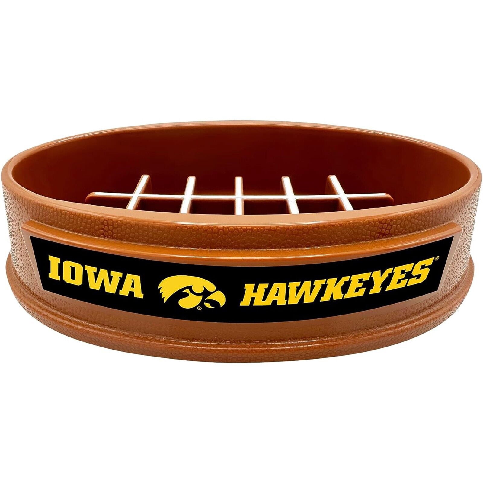 Pets First NCAA Iowa Hawkeyes Super-Bowl Slow Feeder Bowl for Dogs and Cats with Non-Slip Mat