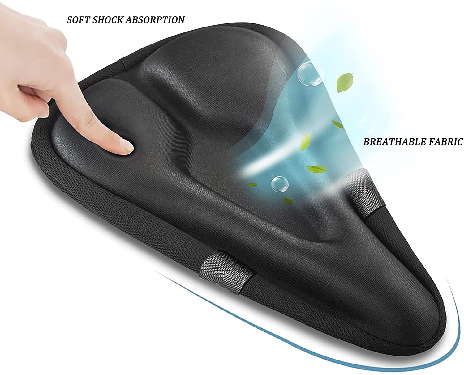 Extra Soft Wide Gel Bike Seats Cover for Men Women Comfort Fits Bicycle Cushions of Exercise Bikes Spin Stationary Cruiser Bicycles Indoor Cycling ANZOME Bike Seat Cushion Waterproof Case Included 