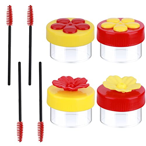 Hand Held Hummingbird Feeder,4Pcs Hummingbird Hand Feeders with 4Pcs Cleaning Brushes Wild Bird Feeder for Window Outdoor