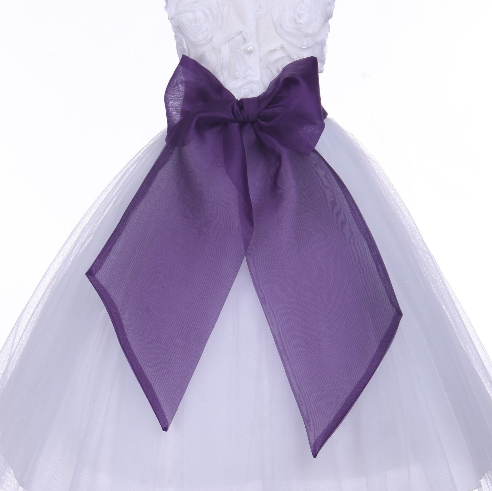 Purple Organza Sash Wide Sash For Special Occasion Wedding