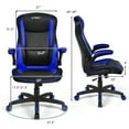 thumbnail image 2 of Gymax Racing Style Office Chair Ergonomic Adjustable Computer Chair w/Flip-up Arm Blue, 2 of 10