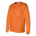 thumbnail image 2 of Ultra Cotton Long Sleeve Pocket T-Shirt, 2XL, Safety Orange, 2 of 3