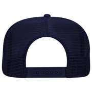 OTTO SNAP Round Flat Visor High Crown Mesh Back 5 Panel Trucker Snapback - Navy