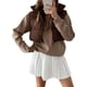 thumbnail image 2 of Sunloudy - Chaleco corto cálido de invierno para mujer, sin mangas, cuello alto, chaleco acolchado ligero de doble cara Sunloudy moda, 2 of 3
