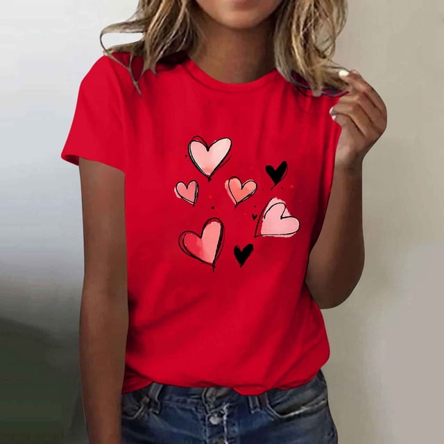 Haivin Womens T Shirts Short Sleeve Tops Casual Blouses Spring Summer Outfits Flowy Front Scooped Neck
