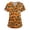 AD06_Saffron, variant on IYYVV Halloween Tops for Women Print V-Neck Short Sleeve Nursing Shirt Uniform with Pocket Purple XL