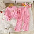 thumbnail image 2 of NAFUU Fashion Girls Clothing Sets Kids Casual Sweatsuit Set Autumn Shiny Long Sleeve Bow Crewneck Sweatshirt Tops And Pants Two Piece Outfits 5-6 Years, 2 of 9