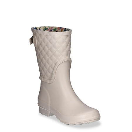

Time and Tru Women s Quilted Rain Boots with Buckle Sizes 6-10