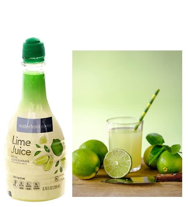 Sicilian Lime Juice with Essential Lime Oil in Squeeze Bottles, Six (6) Bottles 6.76 Fl.Oz. (200mL.)