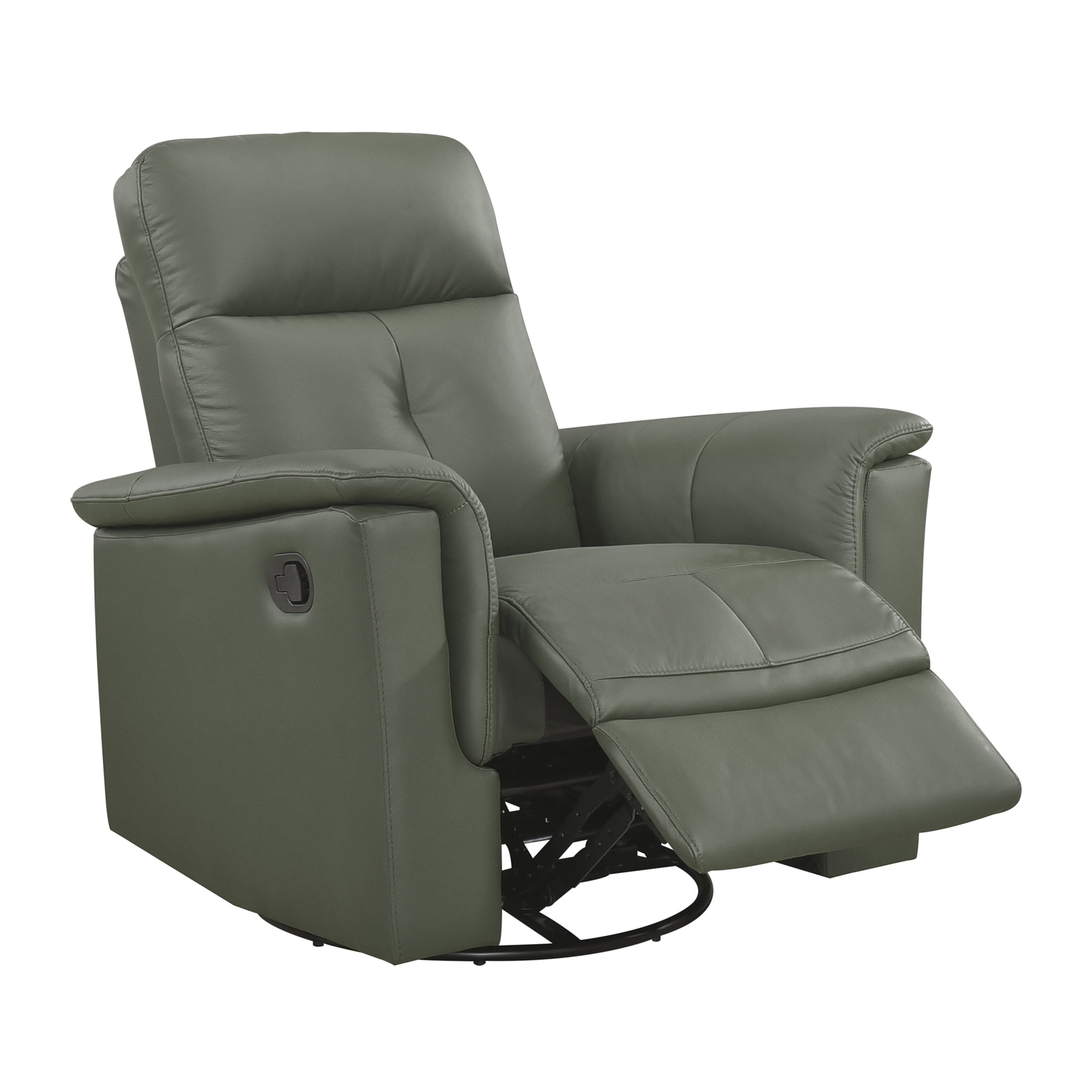 OakvillePark Willowmar Leather Match Swivel Glider Recliner Chair, Green
