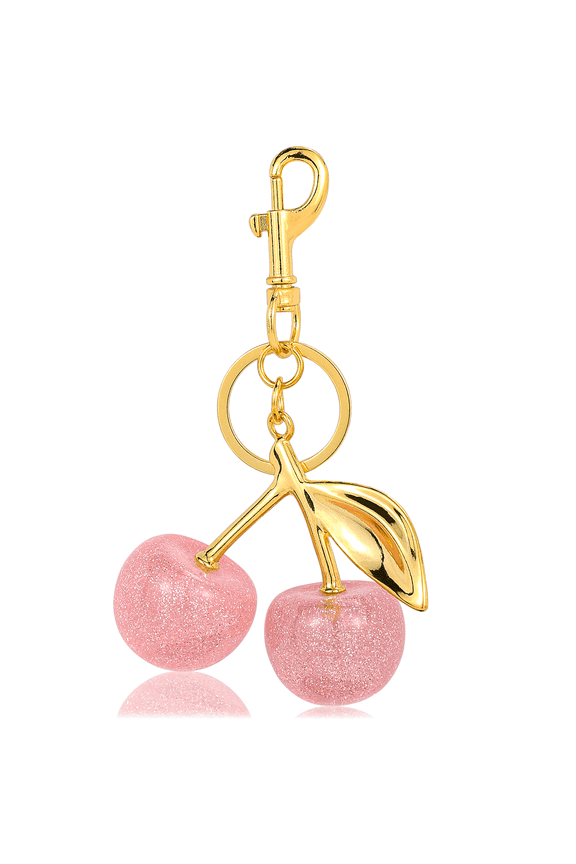 Cherry Keychain Fashion Bag Charms Cute Keychains for Women Kawaii Purse Charm Pink Car Keyrings