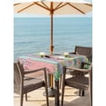 thumbnail image 2 of Outdoor Tablecloth with Umbrella Hole and Zipper, Easter Bunny Square Table Cloth 60x60 Inch Waterproof Tablecloth, Eggs Cute Rabbit Colorful Wooden Grain Rustic Picnic Table Cover for Patio Camping, 2 of 7
