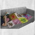 thumbnail image 6 of Country Soft Flannel Fleece Throw Blanket, Patchwork Themed Heart Shaped with Varying Backgrounds Love Artwork, Cozy Plush for Indoor and Outdoor Use, 70" x 90", Multicolor, by Ambesonne, 6 of 6