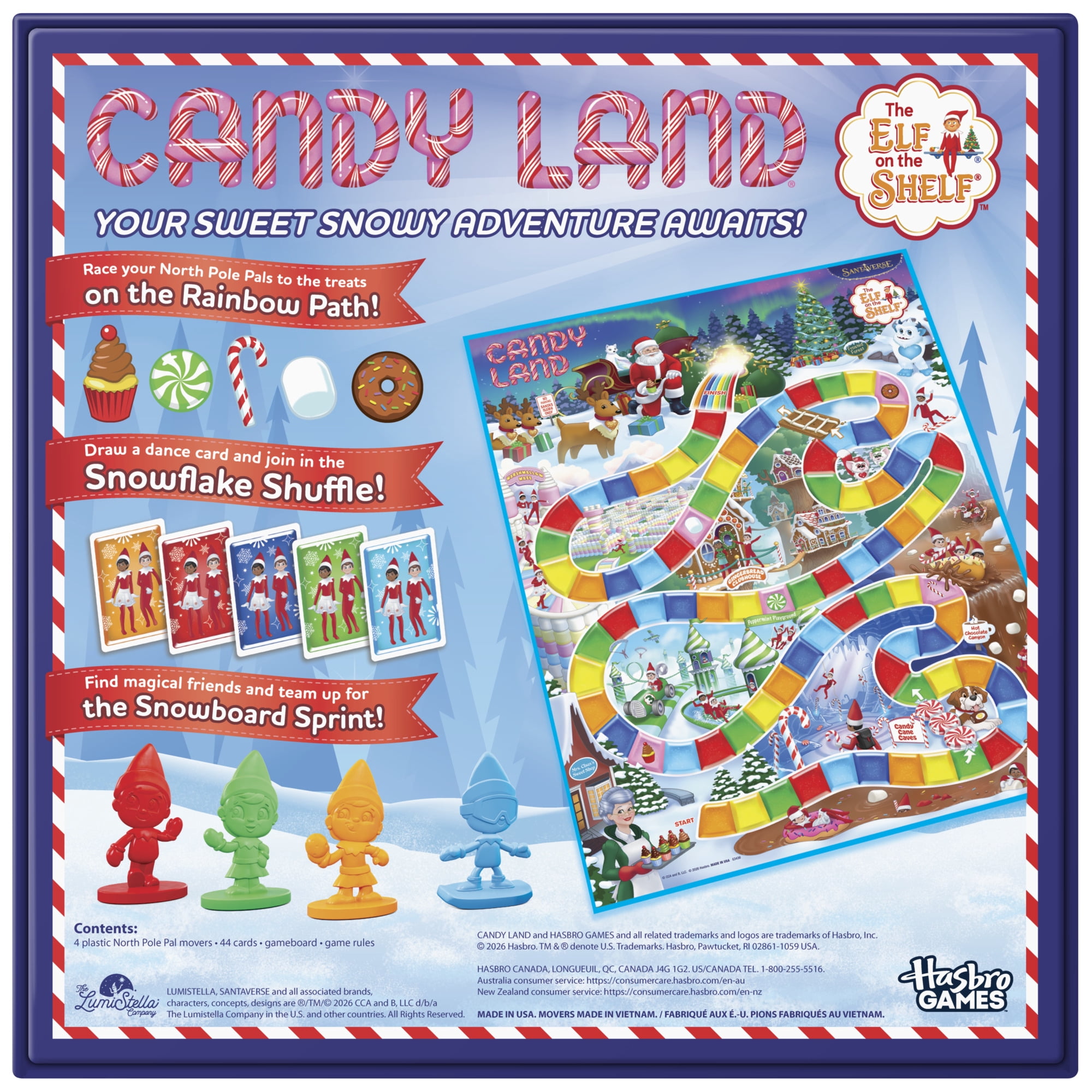 Candy Land: The Elf on the Shelf Board Game, Kids Games for Families, Holiday Gifts, 3+