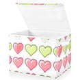 thumbnail image 2 of Green Pinkish Hearts Valentine Foldable Storage Bin with Lid and Handle Collapsible Storage Box 16.5 x 12.6 x 11.8 inches, 2 of 7