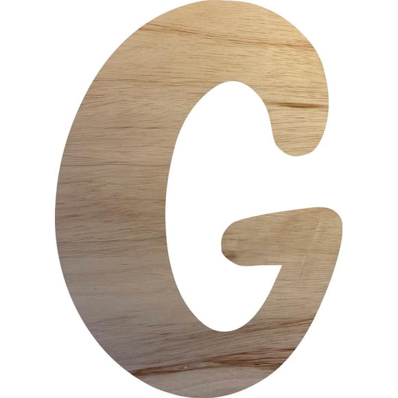 Wood Letter G Craft Shape, Unfinished 10'' Tall Small Kids Wooden Letter, Brownie Font