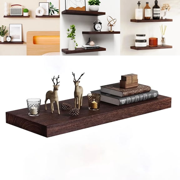 Floating Shelves for Wall Storage Rustic Farmhouse Antique Vintage Retro Primitive Cottage Magnolia Southwest Western Fall Home Decor Mounted Living Room Bedroom Dorm Hanging Shelf Brown