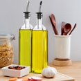 thumbnail image 2 of CozyNestFinds Olive Oil Dispenser Bottle, 2 Pcs Glass Olive Oil Dispenser and Vinegar Dispenser Set with 2 Stainless Steel Pourers, 4 Labels,1 Brush and 1 Funnel Oil Bottles for Kitchen (500ml), 2 of 15