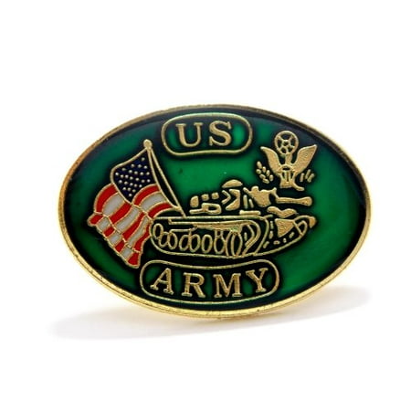 Solid Brass Lapel Pins - United States Army Tank USA Flags Lapel Hat Pin Military Brass PPM007 (1 Pin)