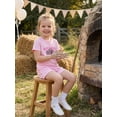 thumbnail image 5 of BemeyourBBs Toddler Baby Girl Cowgirl Birthday Outfits Summer 1 2 3 4 5 6 Years Old Birthday Clothes Cowgirl Hat Letter Embroidery Short Sleeve T Shirt and Rolled Shorts Set, 5 of 9