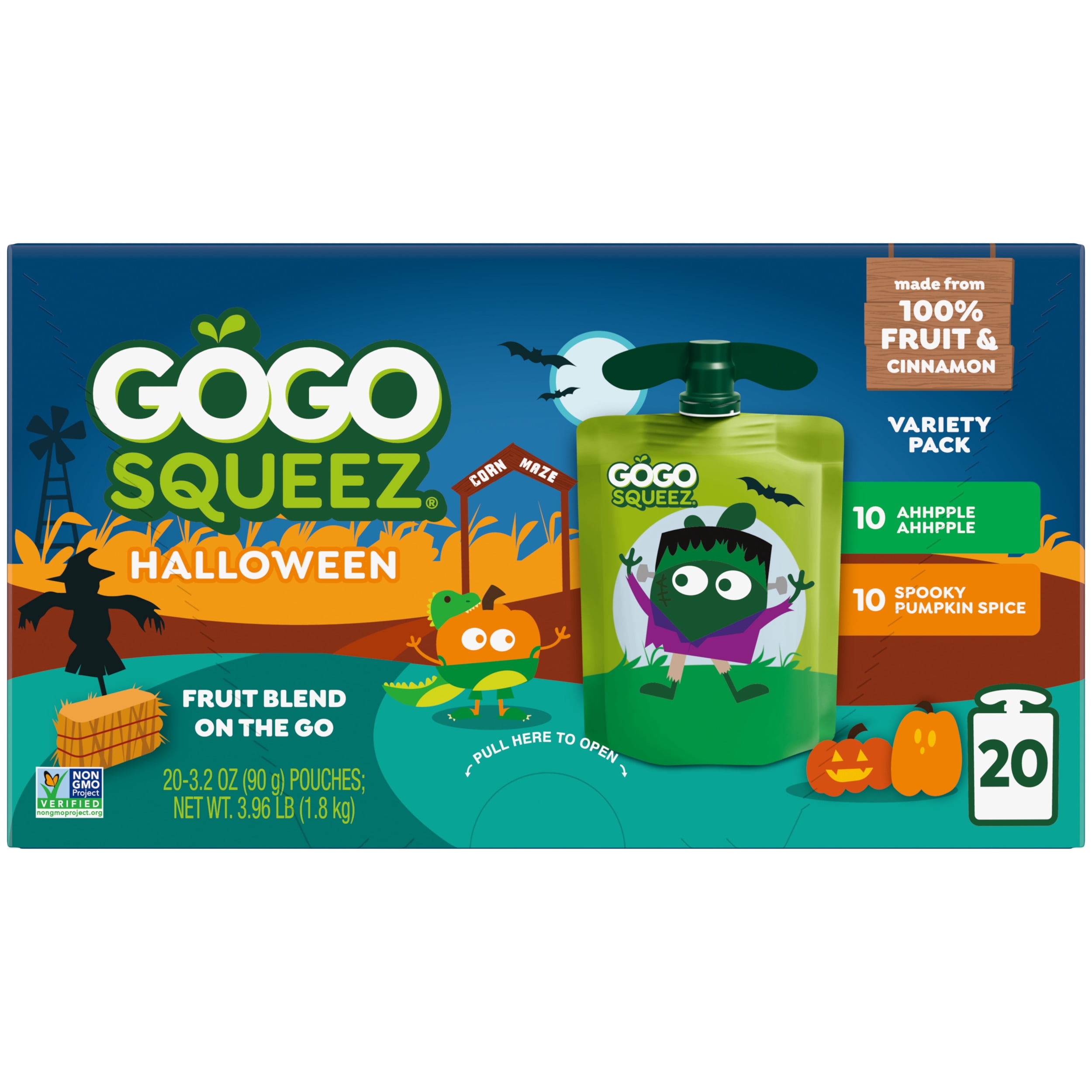 GoGo squeeZ No Sugar Added Halloween Apple Pumpkin Spice Variety