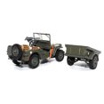 thumbnail image 4 of Willys Jeep 1/4-Ton Utility Truck Olive Drab with Trailer "United States Army" 1/43 Diecast Model by Militaria Die Cast, 4 of 6