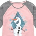 thumbnail image 3 of Frozen - Winter - Olaf Dancing In Snow - Toddler & Youth Girls Raglan Graphic T-Shirt, 3 of 4