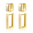 thumbnail image 2 of Lancharmed Gold Plated Earrings Studs,Square Rectangles 2 Pairs Earring For Women New Year Gifts, 2 of 9