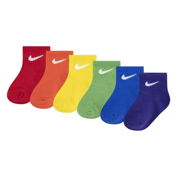 Baby & Toddler Nike Swoosh 6-Pack Ankle Socks Color: Rainbow Size: 12-24MONTH