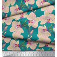 thumbnail image 2 of Soimoi Polyester Crepe Fabric Leaves & Orchids Floral Print Fabric by The Yard 42 Inch Wide, 2 of 3